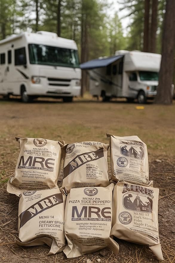 MRE Meals Ready to Eat Inspection 2024, Emergency Food Supply, Survival Camping Outdoor 12 Pack(A & B Case Bundle, 24 Total Meals