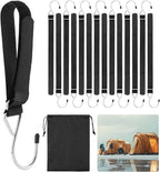 14Pcs Ice Fishing Coat Hooks, Outdoor Hun/ting Tent Hanging Hooks Ice Fishing Shelter Accessories Hanging Storage for IceFishing Tents Outdoor Camping(Color:Black)