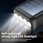 Solar Charger Power Bank 63200mAh, Portable Charger with Dual Outputs & Dual Inputs 4 LEDs Flashlight, Hand Crank Power Bank Fast Charging Battery Pack for Outdoor Camping Survival Gear (gray)