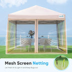 Quictent Pop up Canopy Tent with Mosquito Netting, Easy Set up Screened Gazebo House Room Tent Portable & Waterproof for Patio, Backyard, Camping Or Outdoor Use