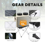MellowCamp Camping Side Table, Ultralight Aluminum Folding Table, Small Compact Portable Ideal for Beach, Outdoor Cooking, Hiking, Camping, Picnics (Black,Medium)