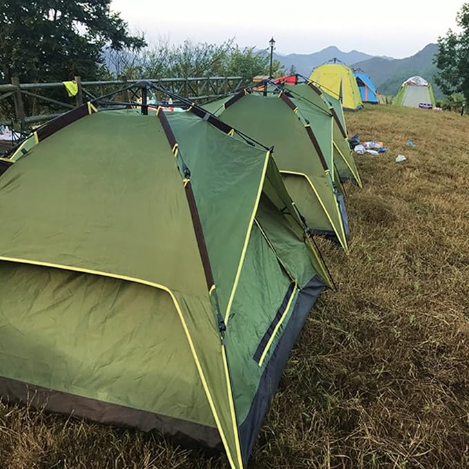Camping Tent 3-4 Person Hydraulic Automatic Camping Tent Double Layer Instant Setup Outdoor Family Tent Portable Backpacking Tent for Hiking (Color :