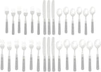 Ginkgo International Le Prix Stainless Steel Dishwasher-safe 30piece flatware set, Service for 6, Grey (22719)