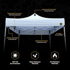 8x8 Heavy Duty Pop Up Canopy - Easy Setup, Commercial Grade Aluminum Frame, 42” Folded Frame Height, UPF 50+, Adjustable Portable Tent for Beach, Events, Camping, Roller Bag (Black)