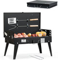 MASTER COOK Portable Charcoal Grill, Foldable BBQ Grill Kit Easy to Carry, 160 SQIN Cooking Area Mini Tabletop Grill for Outdoor Camping, Patio and Picnic, 17.1”*10.8”*2.5”