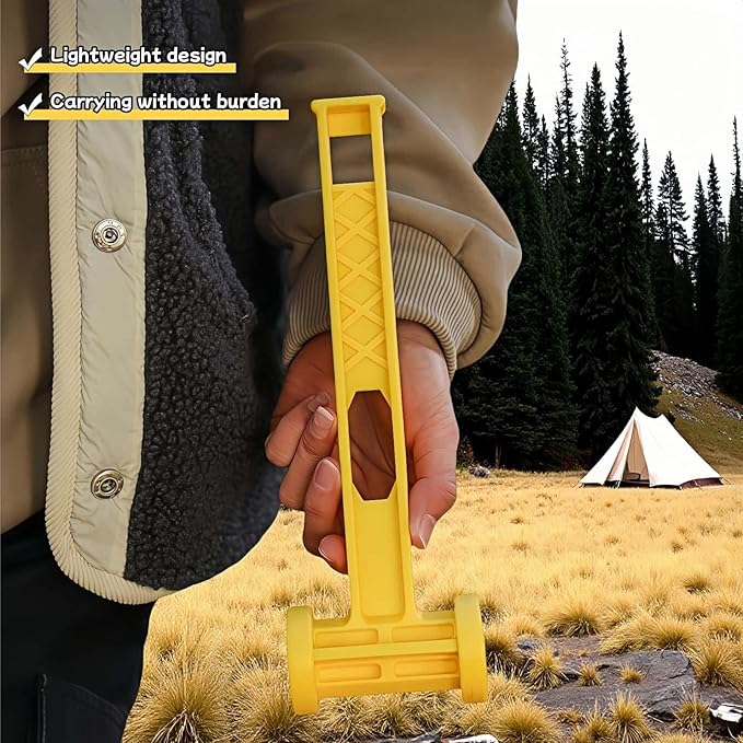 Ultralight PE Camping Hammer with Stake Puller Hole, Multifunctional Portable Tool for Tent Stakes, Comfort Grip, Durable No Scratch Design-Tool for Hiking, Mountaineering, Beach