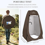 Your Choice Pop Up Privacy Shower Tent, 3.9 x 3.9 x 6.2FT Portable Camping Changing Room, Instant Setup Outdoor Shelter with Silver Coating, Vent Window & Carry Bag for Beach, Hiking & RV | Portable, for Camping, Beach, Hiking, with Carry Bag, Quick Setup