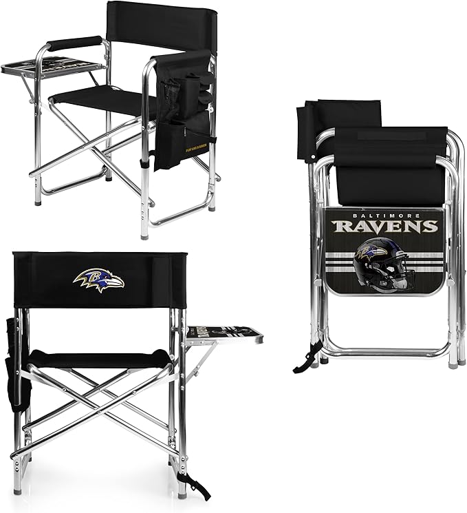 Picnic TIME NFL Unisex-Adult NFL Sports Chair with Side Table, Beach Chair, Camp Chair for Adults