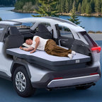 AutoLevel TPU Backseat Foam Mattress for Toyota RAV4, 4-inch Foam Camping Mattress & Slope-Cancel Layer, Inflatable SUV Car Bed with Portable Built-in Rechargeable Pump for Road Trip Sleeping