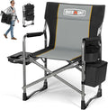 Overmont Oversized Lightweight Camping Chair - Portable Comfortable Heavy Duty Foldable Directors Chairs with Side Table & Cooler Bag for Outside Camp Beach Picnic Lawn and Fishing Supports 400lbs