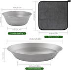 Titanium Tableware Set, 8-Piece Camping Dinnerware Kit, Titanium Bowl, Plate, Cup, Fork, Spoon, and Napkin, Includes Storage Bag, for Backpacking, Camping, Hiking, and Picnics