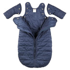 Baby Sleeping Bag Sack - Warm Quilted Duvet Material - Outdoor & Indoor, Unisex Travel Wearable Blanket. Fits Infants, Removable Sleeves & Convenient Shoulder Snaps, Indigo, Small (0-6 Months)