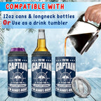winorax Captain Tumbler Can Cooler 4-in-1 I'm The Captain & I'm Always Right Boating Stainless Steel Cup with Lid 12oz Boater Gifts For Men Boat Lover Gift For Boats Owner Boaters Gift Ideas