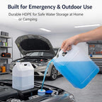 2.5 Gallon Water Jug (2 Pack), Heavy Duty Liquid Storage Container with Lids, HDPE Leak-Proof Water Container for Camping, Kitchen, Automotive Fluids & Emergency Storage, BPA Free