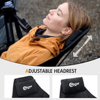 Portal Hammock Camping Chair Heavy Duty 400lbs - Swinging Chair Outdoor with Adjustable Recline & Headrest Pillow, Portable Hammock Swing Chair for Camping Beach Sports Events, Black