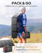 Solar Powered Generator 200W Peak/100W Rated, Portable Generator Power Station with Solar Panels 40W Included, 146Wh Solar Power Bank with AC Outlet 110V for Home Use Camping Outdoor Adventure