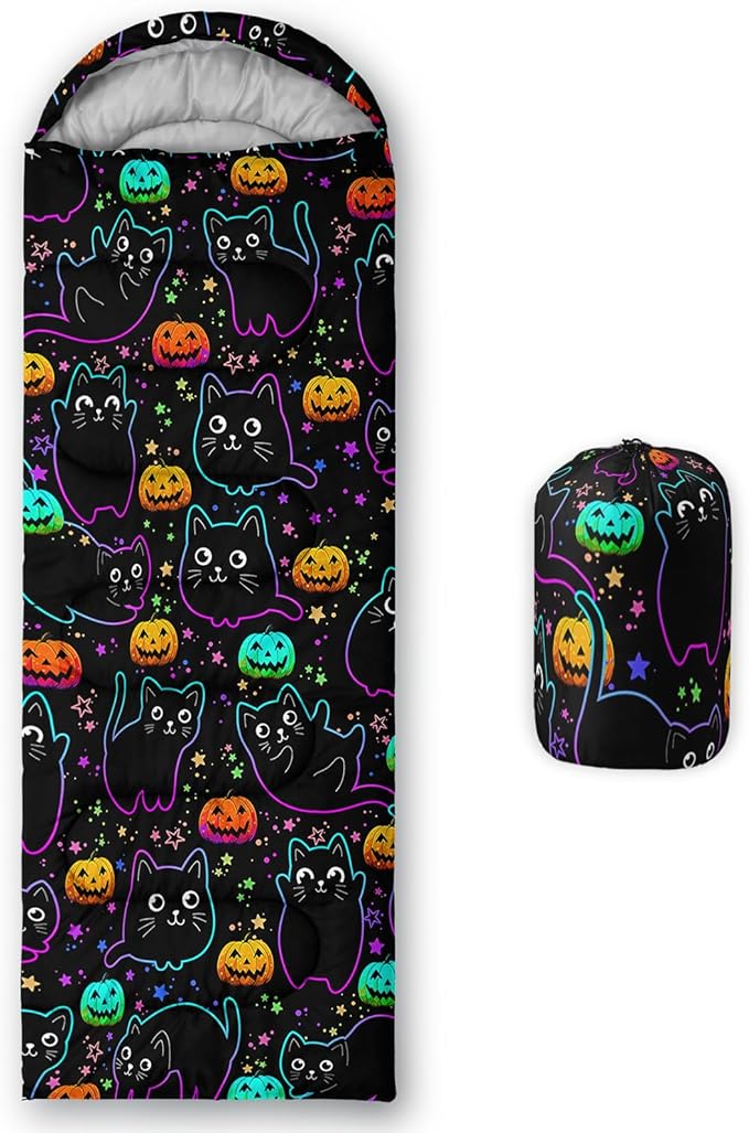 HOSIMA Dear Hunting Pattern Cold Weather Sleeping Bags for Kids Adults,Black Light Weight Waterproof Sleeping Bags for Outdoors Hiking.