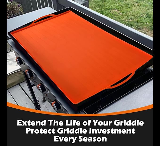 Silicone Griddle Mat Cover compatible with Camp Chef 2 Burners Fry Griddle Accessory- 32 Inch All-Encompassing Coverage Heavy Duty Food Grade Grill Buddy, All Season Grill Surface Protective