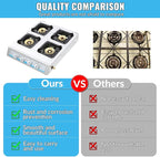 Propane Gas Stove,4 Burner Gas StovePortable Gas Stove Auto Ignition Camping Stainless Steel Stove 4 Burner LPG for RV, Apartment,Outdoor