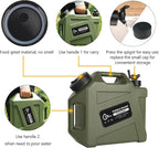 3.2 Gallon/5 Gallon Water Containers with Spigot, BPA Free Water Jug, Military Green Water Tank, Multifunction Water Storage Containers for Camping Outdoor Hiking,Emergency Stroage