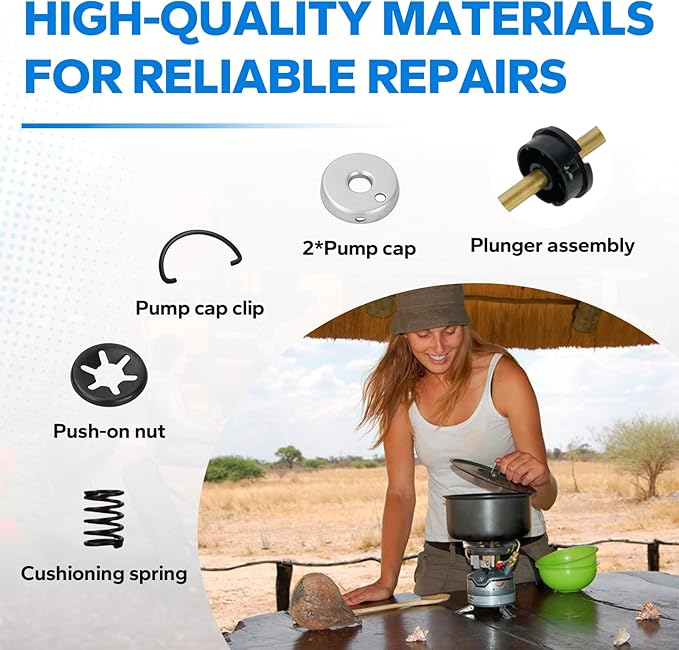 Stove & Lantern Part for Coleman, Pump Repair Kit Plunger Comaptible with Coleman Camping Stoves and Dual Fuel Lanterns - Lantern Replacement Part Pump Plunger 242J5201 4 Inch Long