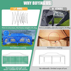 COBIZI 13x26 Heavy Duty Pop Up Canopy with 6 Sidewalls Party Tent Outdoor Wedding Large Event Tent with Roller Bag for Garden Lawn Waterproof UPF 50+ Easy Up, Blue (Framework Upgraded)