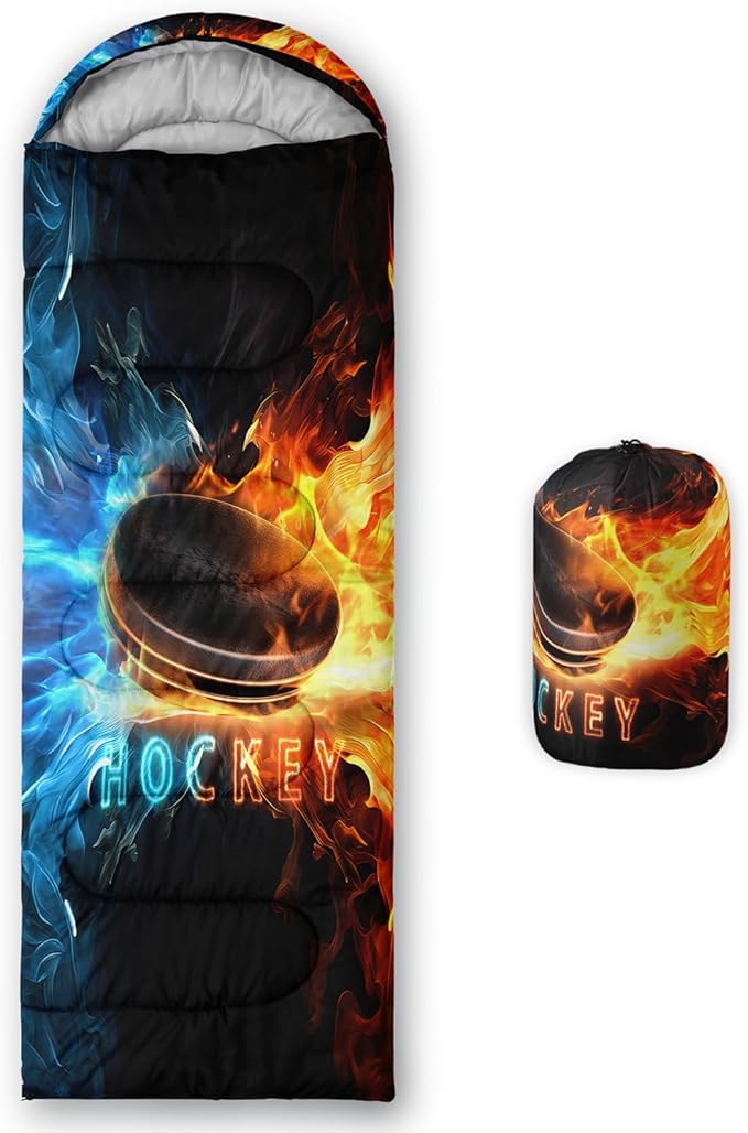 HOSIMA Dear Hunting Pattern Cold Weather Sleeping Bags for Kids Adults,Black Light Weight Waterproof Sleeping Bags for Outdoors Hiking.