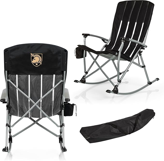 Picnic TIME NCAA Unisex-Adult NCAA Outdoor Rocking Camp Chair, XL Heavy Duty Camping Chair for Adults