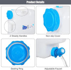 RedSwing 4 Pack 4.9 Gallon/18.5L Portable Water Container with Spigot, Water Storage Carrier for Camping Outdoor Hiking Backpacking, BPA Free
