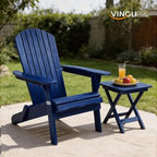 VINGLI Folding Adirondack Chairs Set of 6, Wood Adirondack Chair for Outdoor, Foldable Fire Pit Chairs for Patio, BBQ, Porch, Yard, Pool, Blue