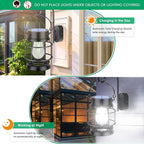 UBright 2 Pack Solar Lantern Lights Outdoor Waterproof Metal Hanging Solar Lights for Outside Lanterns Decorative Outdoor for Patio Porch Garden Lawn, Cool White