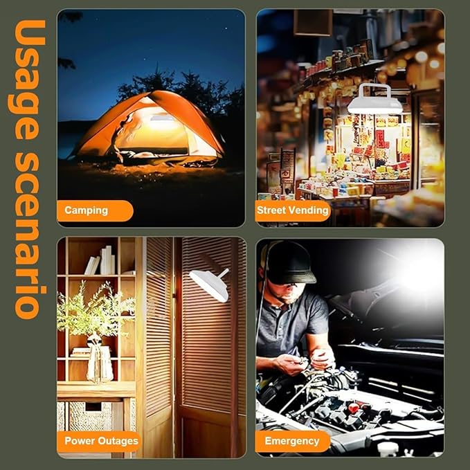 USB Solar Camping Light with Remote Control - Portable Camping Lantern Hanging Waterproof Tent Light Outdoor Lamp for Camping, Canopy, Hurricane Emergency, Power Outages (126 Piece LED)