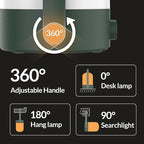 KLEAH Table Lamp Portable Cordless Lantern, 360° Portable Handle, Stepless Dimmer, Powerful Long-Lasting 50hrs, Rechargeable LED Lantern for Camping Bedroom Party, Green