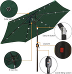 Blissun 7.5 ft Solar Umbrella, 18 LED Lighted Patio Umbrella, Table Market Umbrella
