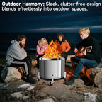 Hisencn Expandable 15-27" Fire Pit Rolling Stand – Heavy-Duty 360° Swivel & Locking Wheels, Universal Fit for Solo Stove & More Fire Pit, Rust-Proof Stainless Steel for Patio, Camping, Outdoor