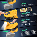 Ecarke 200W Portable Power Inverter Compatible with DeWALT 20V Battery, DC 18V to AC 110V Power Station with 1 AC Outlet, 2 USB, 1 Type-C & LED Light, for Outdoor Emergency Use (No Battery)(2-Pack)