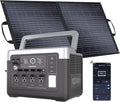 OUKITEL P1000 Plus 1024Wh Solar Generator with 4 AC Outlets (3600W Peak), 1800W Power Station with 100W Solar Panel, 1200W Fast Charging, APP Control Battery Backup for Home, Camping & RVs