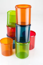 GSI Outdoors - Infinity 4 Person Deluxe Nesting Table Set Multicolor Durable, Break Resistant Plates, Bowls, Mugs and Cups