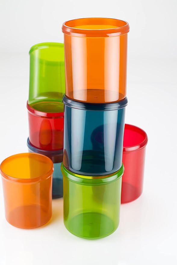 GSI Outdoors - Infinity 4 Person Deluxe Nesting Table Set Multicolor Durable, Break Resistant Plates, Bowls, Mugs and Cups