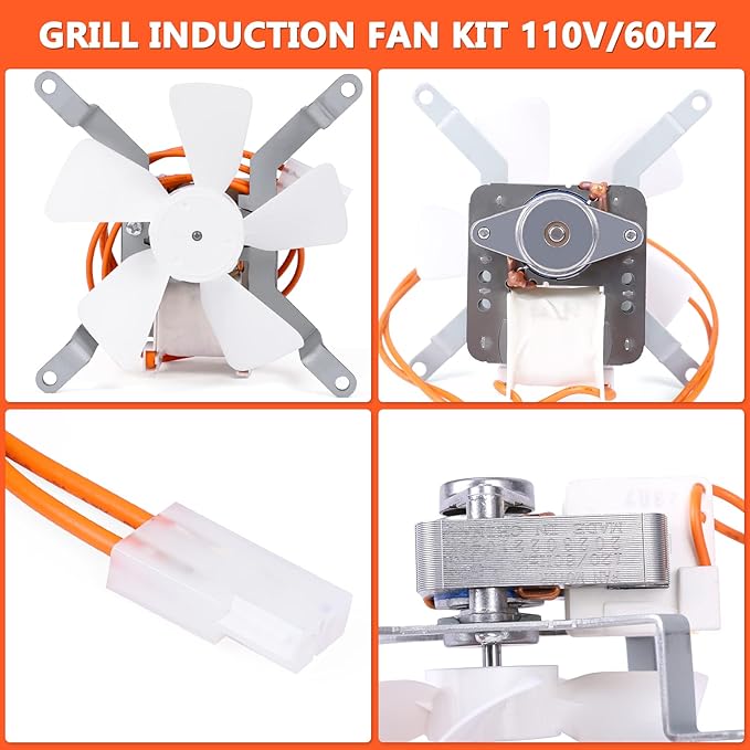 QuliMetal Induction Fan Replacement Part for Pit Boss, Traeger, Camp Chef, Z Grills and Sam's Club Pellet Grills – Durable Smoker Fan Motor Kit for Traeger KIT0019, Pit Boss Replacement Fan
