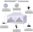 MASTERCANOPY Heavy Duty Pop-up Canopy Tent with Sidewalls (10x20,White)