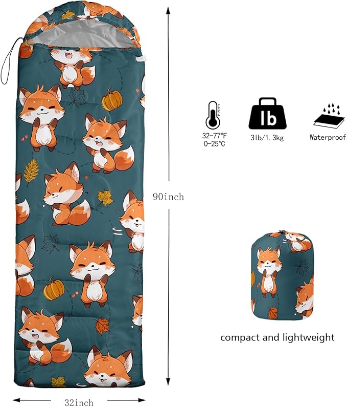 HOSIMA Dear Hunting Pattern Cold Weather Sleeping Bags for Kids Adults,Black Light Weight Waterproof Sleeping Bags for Outdoors Hiking.
