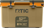 RTIC Ultra-Light 52 Quart Hard Cooler Insulated Portable Ice Chest Box for Beach, Drink, Beverage, Camping, Picnic, Fishing, Boat, Barbecue, 30% Lighter Than Rotomolded Coolers