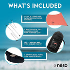 Neso Gigante Portable Beach Tent Sun Shelter - Lightweight Beach Shade Canopy - Easy Setup for Family Outings - Patented Reinforced Corners - UPF 50+ Sun Protection - 8ft Tall, 11 x 11ft - Coral