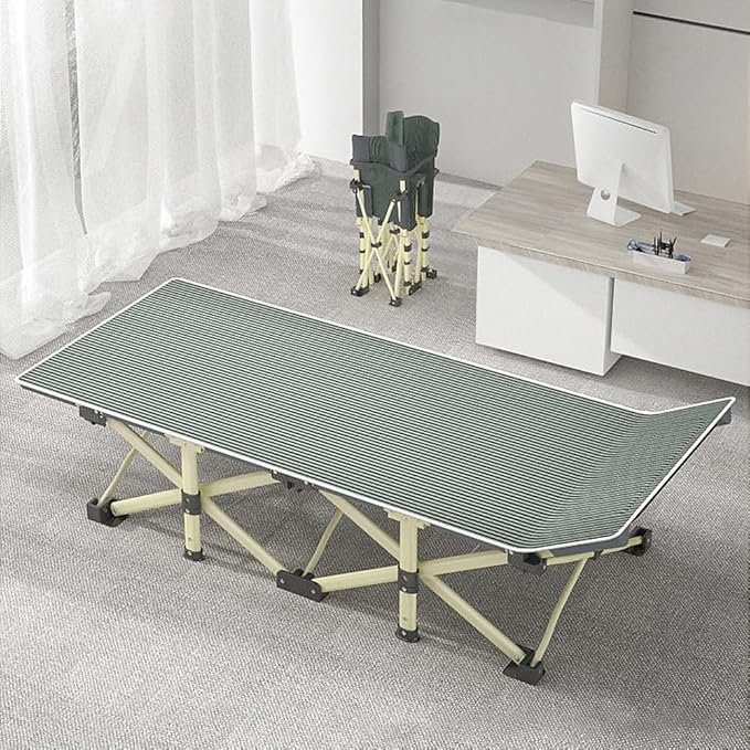 CHICIRIS Folding Camping Cots Portable Sleeping Cot Lightweight Camping Beds for Outdoor Living Rooms, Steel Navy Blue 190 * 67 * 30cm (Dark Green)