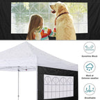 COOSHADE Instant Canopy SunWall 10x10 Canopy SideWall for Pop up Canopy Tent, 1 Pack Sidewall with Church Window Only, Black