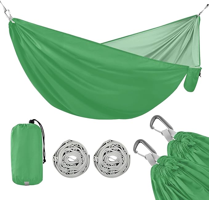 Yard Hammock Clover Green Portable Hammocks with Tree Straps 114" x 54"
