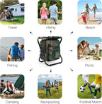 Portable Backpack Stool Cooler Chair for Adults, Folding Large 3 in 1 Multifunction Insulated Camping Seat Backpack Cooler Chair Heavy Duty 350lbs for Fishing Hunting, Camouflage