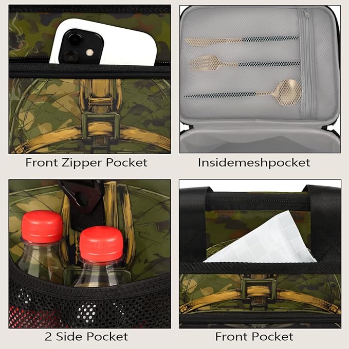 Pardick Camouflage Camo Skull Soft Cooler Bag Insulated Lunch Box for Men & Women, Large Leakproof Lunch Bag Portable Beach Cooler for Work, Picnic, Road Trips,Fishing, Travel, Camping,A-10