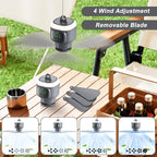 18 Inch Canopy Fan,12000mAh Portable Outdoor Ceiling Fan with Light with Remote Control and Hanging Hook, Easy Operation Battery Powered Fan Light for Gazebo, Tent, Patio, Camping